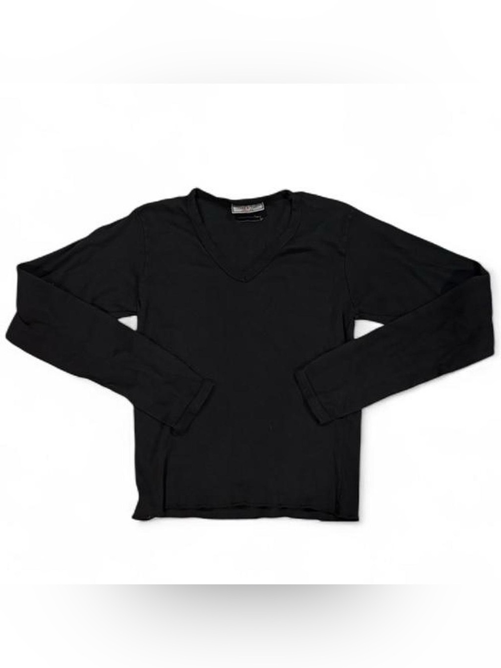 90’s vintage Hard Tail long sleeve v neck baby tee in black